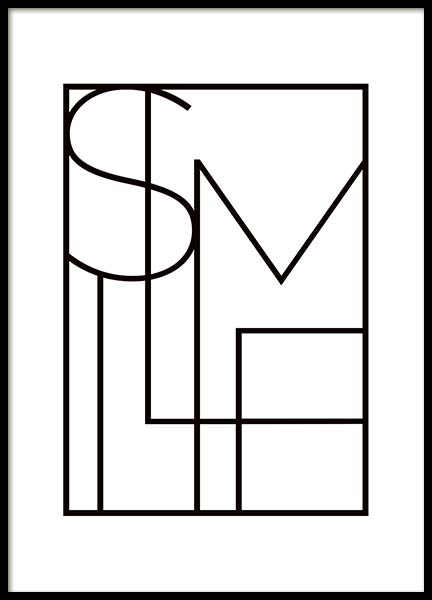 Smile Square Poster / Tipografia em Desenio AB (10022)