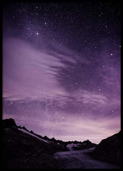 Purple Night Sky Poster no grupo Posters  / Natureza / Céus em Desenio AB (10046)