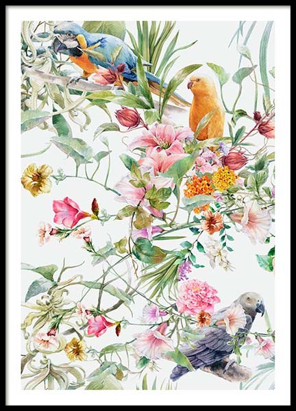 Bird Pattern No1 Poster no grupo Posters  / Bot�nico em Desenio AB (10076)