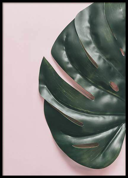 Leaf On Pink Poster no grupo Posters  / Bot�nico em Desenio AB (10337)