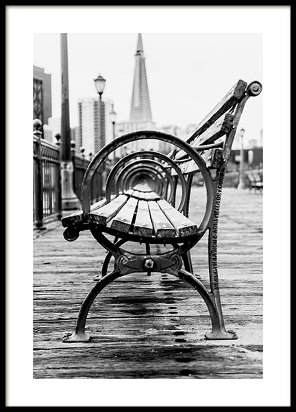 B&W Bench Poster no grupo Posters  / Arte fotogr�fica em Desenio AB (10548)