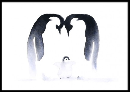 Penguin Family Poster no grupo Posters  / Animais em Desenio AB (10686)