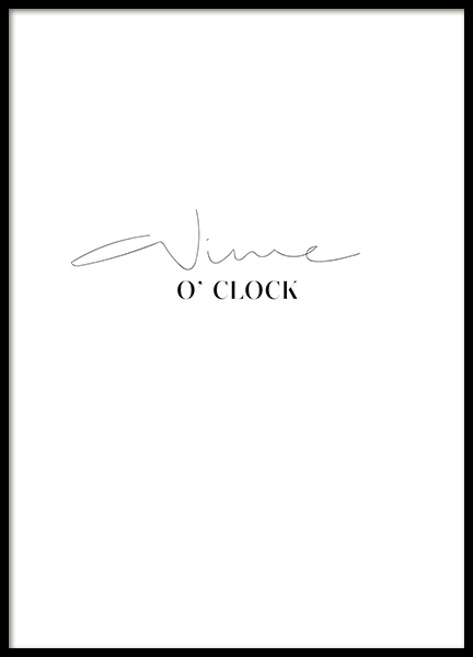 Wine O'clock Poster no grupo Posters  / Pinturas de cozinha em Desenio AB (10733)