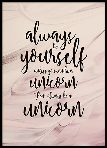 Always Be a Unicorn Poster no grupo Posters  / Posters com texto em Desenio AB (10869)