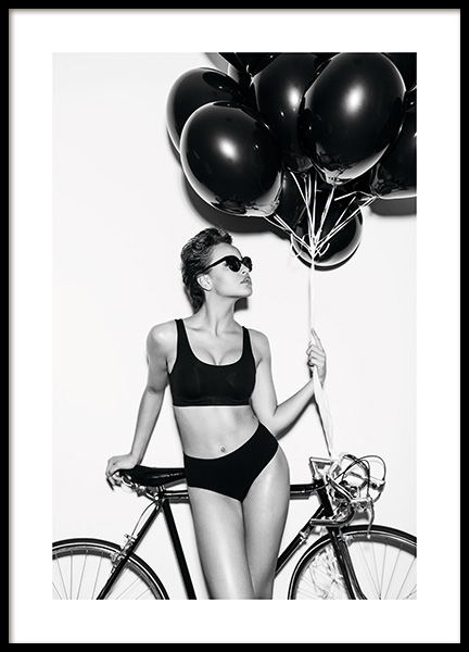 Woman with Balloons Poster no grupo Posters  / Moda em Desenio AB (11146)