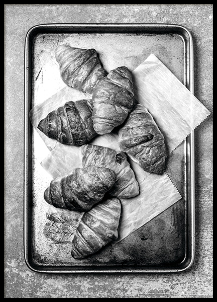 Croissants On Tray Poster no grupo Posters  / Pinturas de cozinha em Desenio AB (11273)