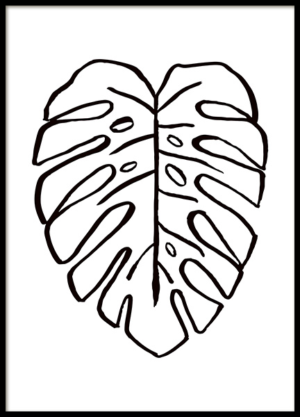 Monstera Ink Drawing Poster no grupo Novidades em Desenio AB (11304)