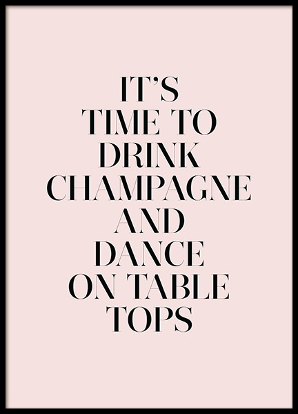 Champagne and Dance Poster / Tipografia em Desenio AB (11909)