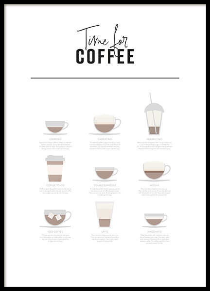 Coffee Drinks Poster no grupo Posters  / Posters com texto em Desenio AB (12667)