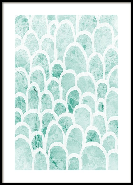 Mint Pattern Poster no grupo Campanha em Desenio AB (12847)