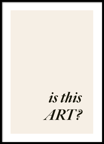  - Tipografia Is this art escrito em texto preto sobre um fundo cinzento claro