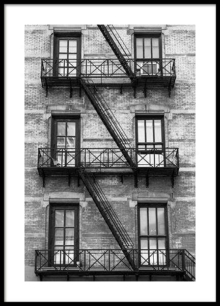 NY Fire Escape Poster no grupo  em Desenio AB (13655)