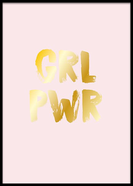 Girl Power Gold Poster no grupo Posters  / Posters com texto em Desenio AB (2207)