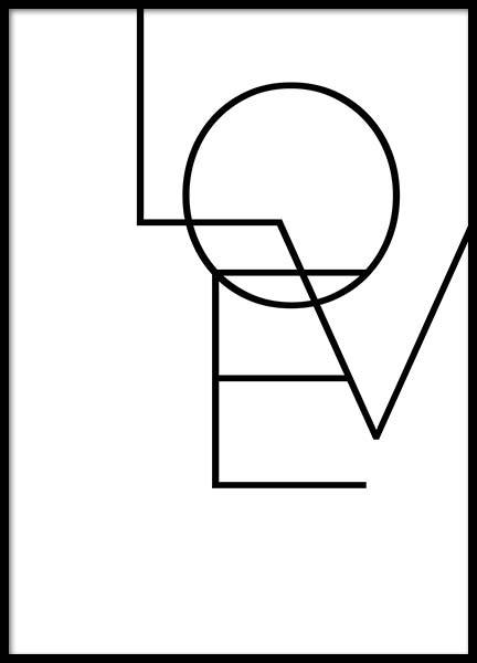 Love B&W Poster / Tipografia em Desenio AB (2844)