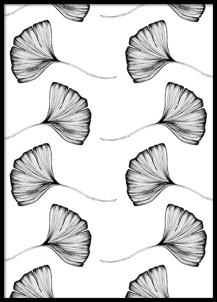 Ginko Leaves Pattern One Poster no grupo Posters  / Ilustra��es em Desenio AB (3770)