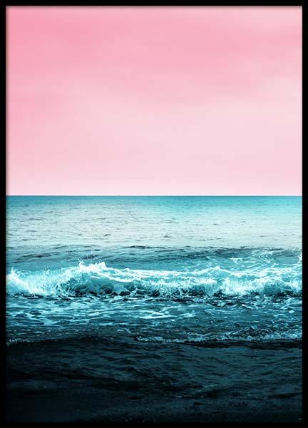 Pink Sky Beach Poster no grupo Posters  / Natureza / Céus em Desenio AB (3830)