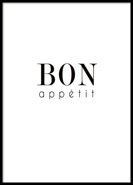 Bon Appetit Text Poster / Tipografia em Desenio AB (7839)