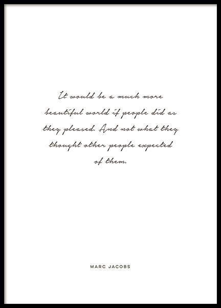 Marc Jacobs Beautiful Poster / Posters com citações em Desenio AB (8244)
