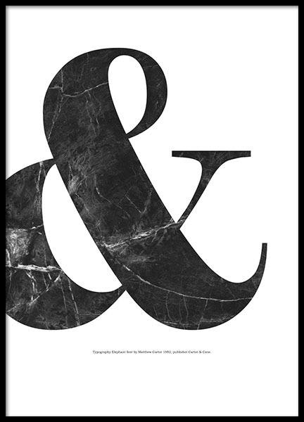 & Black Marble Poster / Tipografia em Desenio AB (8330)