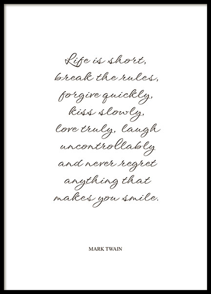 Mark Twain Poster / Posters com citações em Desenio AB (8336)