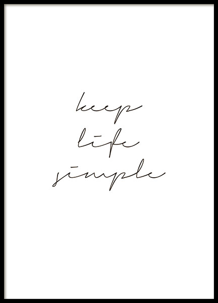 Keep Life Simple Poster / Posters com citações em Desenio AB (8341)