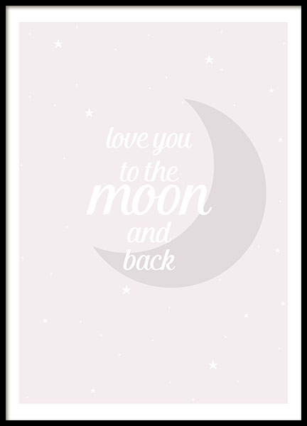 Moon And Back Pink Poster no grupo Posters  / Cartazes para crian�as em Desenio AB (8463)