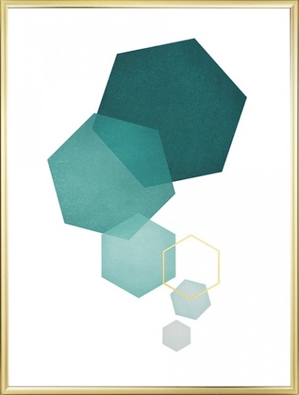 Petrol Hexagon Poster no grupo Posters  / Graficamente em Desenio AB (8529)