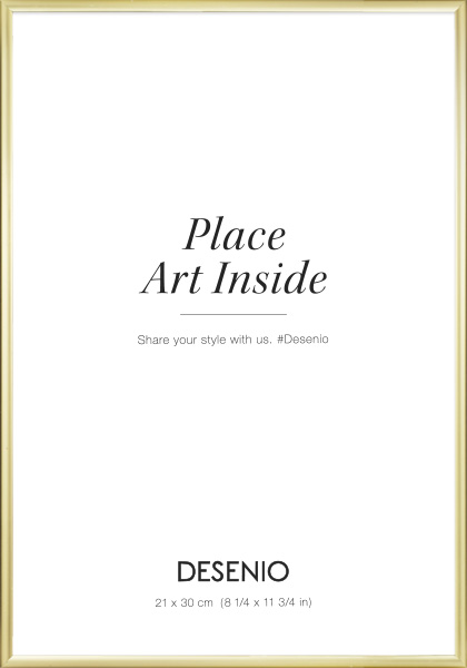 Moldura em dourado, 21x30 cm