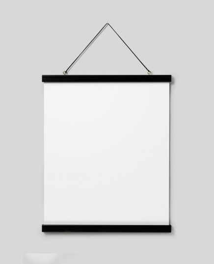 Gancho para posters preto 41 cm, fixação magnética