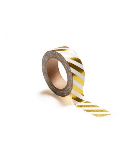 Washi Tape, dourado às riscas