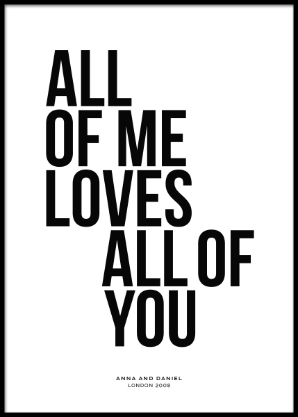 All of Me Personal Poster / Tipografia em Desenio AB (pp0001)