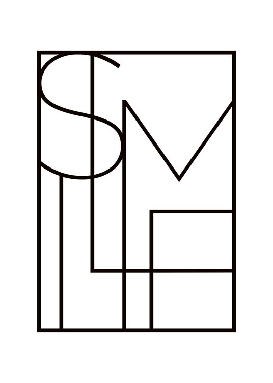 Smile Square Poster / Tipografia em Desenio AB (10022)