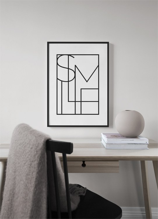 Smile Square Poster / Tipografia em Desenio AB (10022)