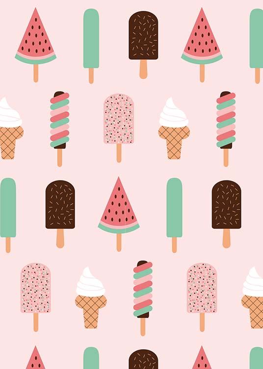 Ice Cream Pattern Poster
