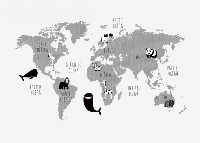 Kids World Map Poster / Mapas do mundo para crianças em Desenio AB (10192)