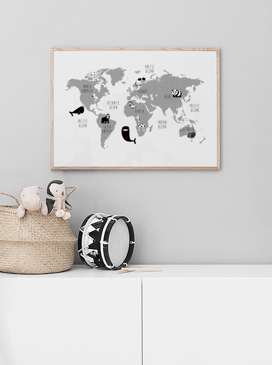 Kids World Map Poster / Mapas do mundo para crianças em Desenio AB (10192)