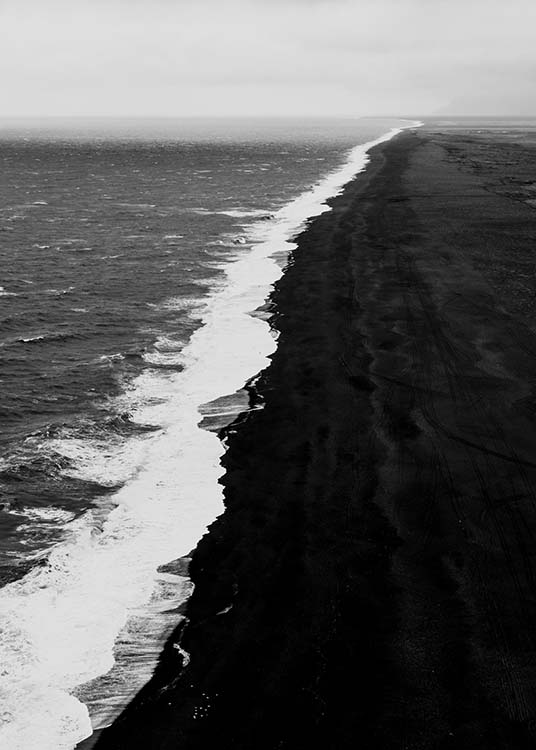 Black Beach Aerial Poster