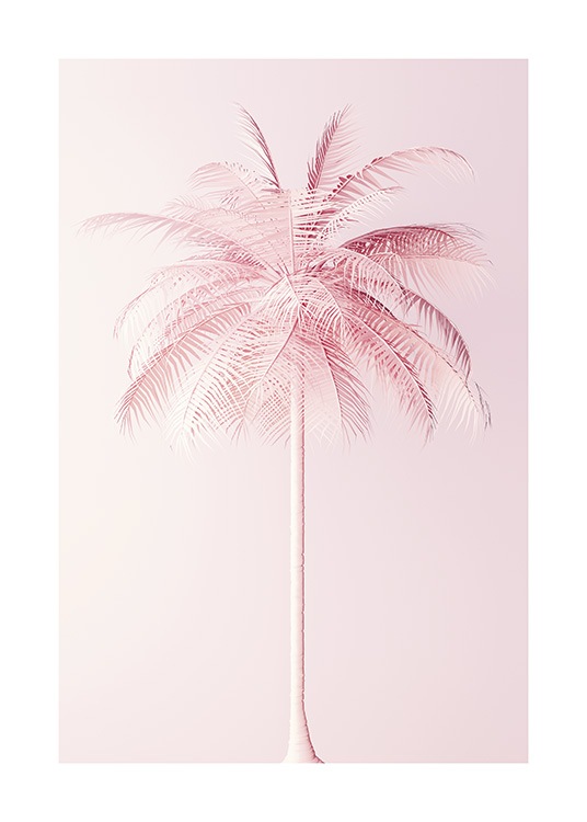 Pastel Pink Palm Poster / Botânico em Desenio AB (10635)