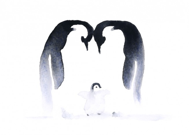 Penguin Family Poster / Arte em Desenio AB (10686)