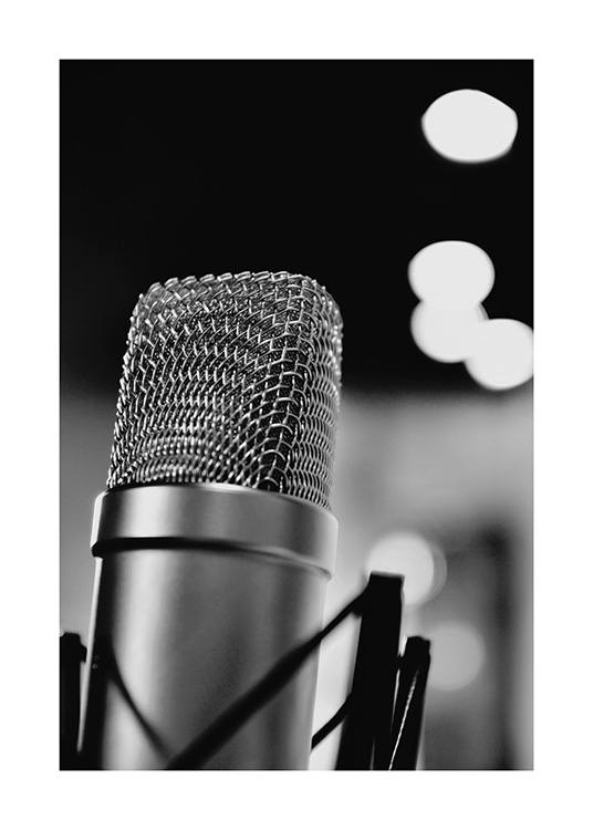The Microphone Poster / Preto e branco em Desenio AB (10719)