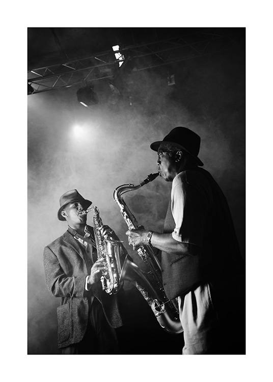 Jazz Club Poster / Preto e branco em Desenio AB (10722)