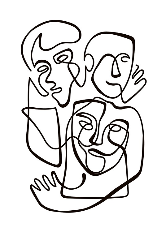 Abstract Line People No1 Poster