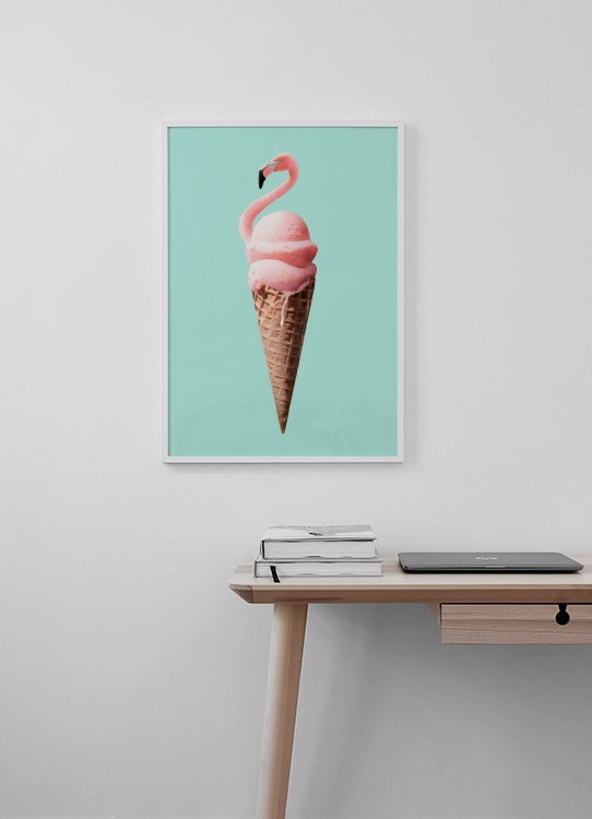 Flamingo Cone Poster / Posters para crianças em Desenio AB (11018)