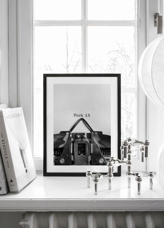 F**k It Poster / Preto e branco em Desenio AB (11042)