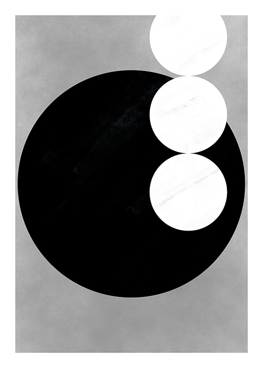 Black & White Shapes No3 Poster / Preto e branco em Desenio AB (11230)
