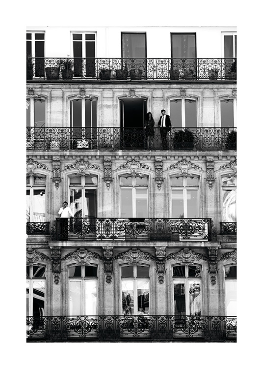 Balconies Poster / Preto e branco em Desenio AB (11338)
