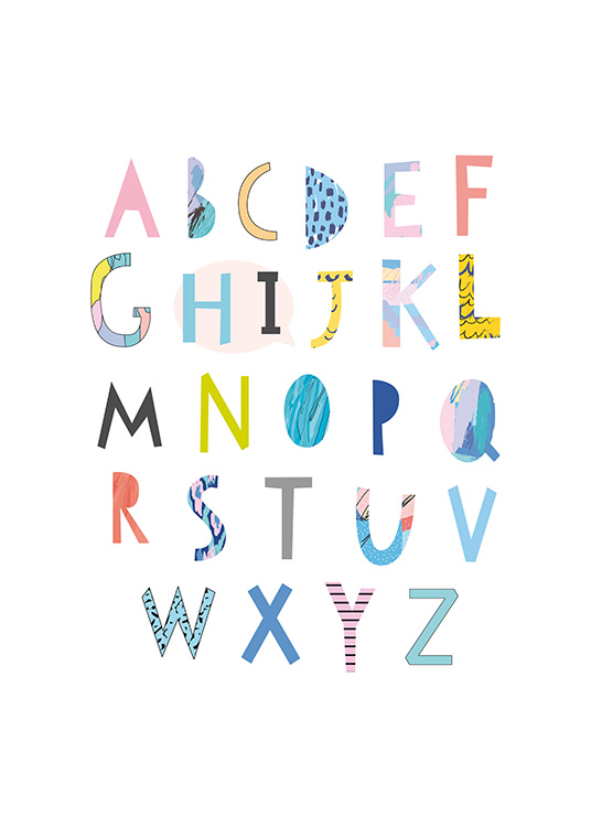 Papercut Alphabet Poster