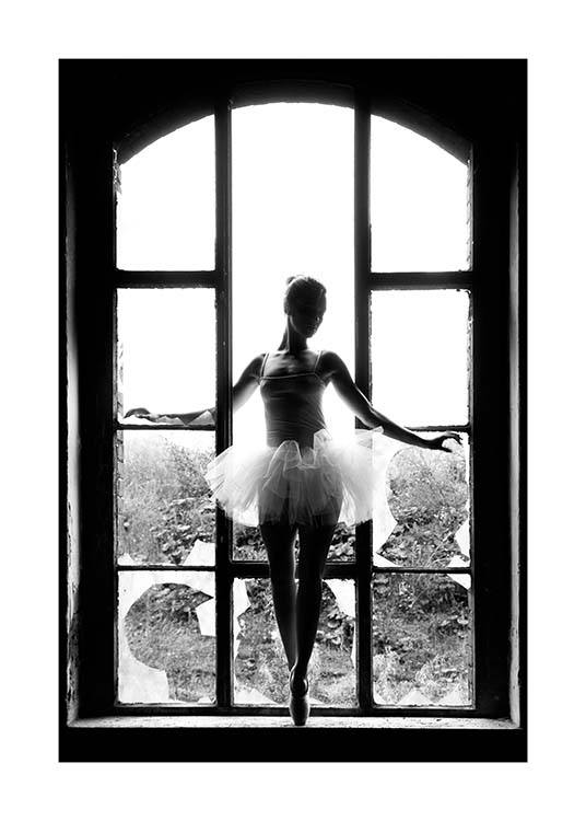 Window Ballet Poster / Preto e branco em Desenio AB (11701)