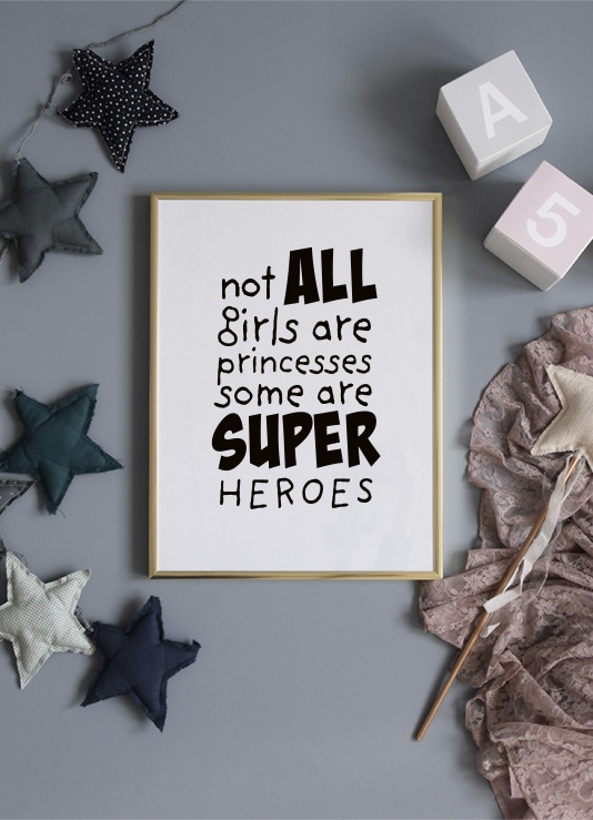 Girls are Superheroes Poster / Bebé em Desenio AB (11905)