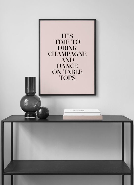 Champagne and Dance Poster / Tipografia em Desenio AB (11909)